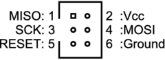 ISP 6 way pinout